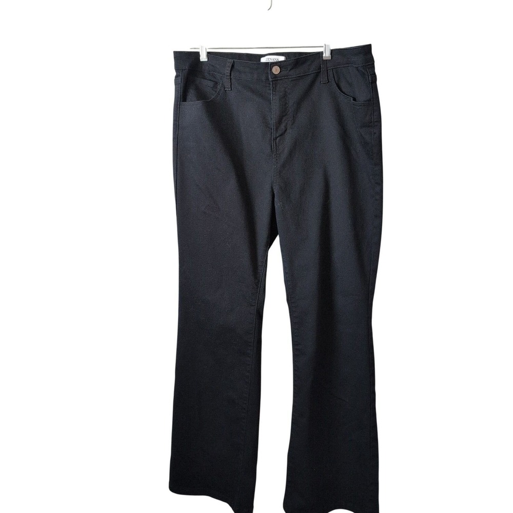 ZENANA Black Flare Pants 1X Trouser Stretch Basic Capsule